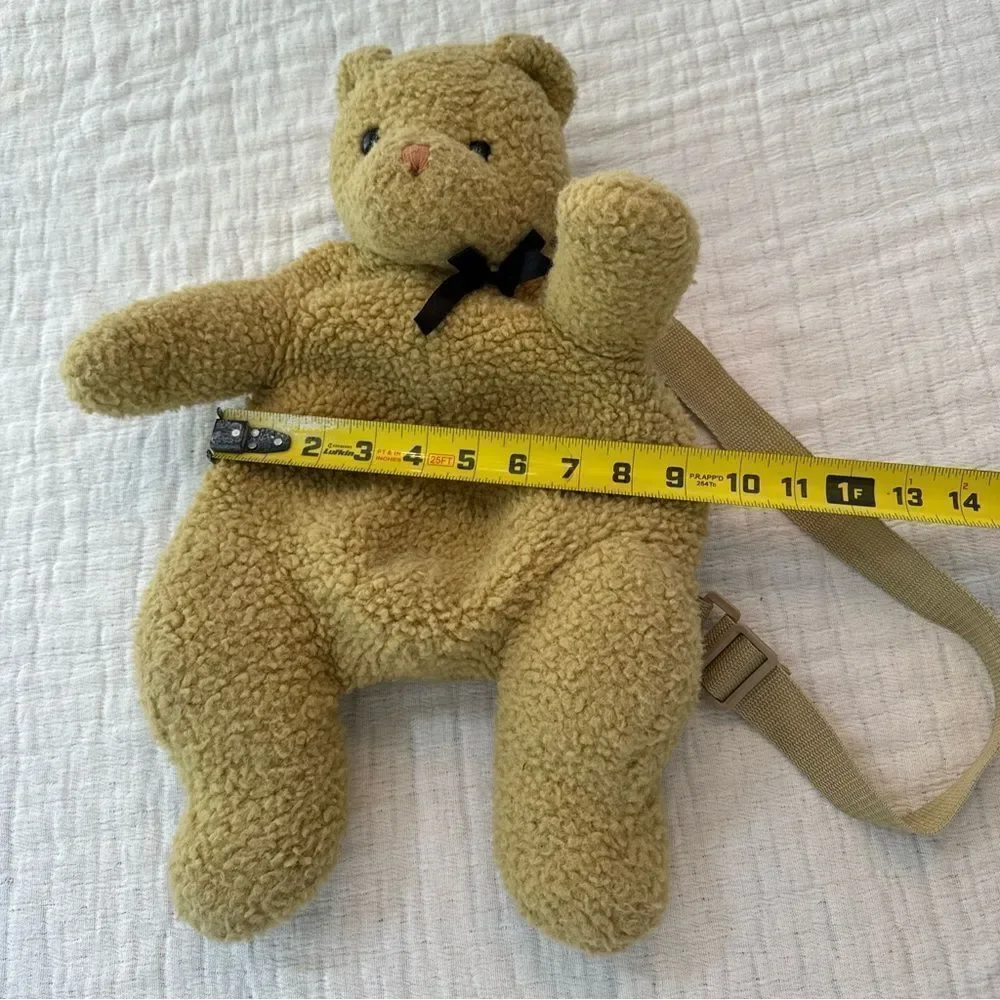 Vintage The Original Mango Teddy Bear SLING Plush 90s Y2K Retro Beige FLAW